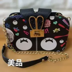 【美品】デザインショルダーバッグ（がま口＋ファスナー2口）