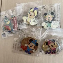 ディズニーピンバッジ 5個セット　ミッキー、ミニー、ジーニー