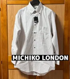 MICHIKO LONDON men 長袖ワイシャツ ストライプ メンズ 男性