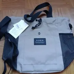 SOBIA メッシュポケットドロストトートバッグ　2WAY ショルダーバッグ