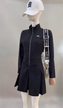 PXG ゴルフウェア 長袖 レディース ブラック ワンピース 新作