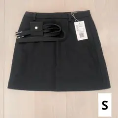 【未使用品】MINIMULE メルトンラップミニスカート チャコール Sサイズ
