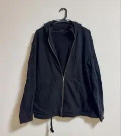 ダナキャランニューヨークDKNY ハイネック ジップアップパーカー ブラック L