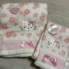 キティ バスタオル、フェイスタオルセット 산리오