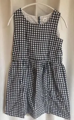 GAP KIDS ギンガムチェック ワンピース 春夏 涼やか 黒白 シャツワンピ