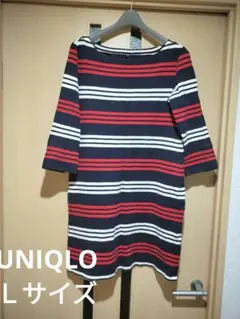 UNIQLOボーダー七分袖Ｌサイズチュニックワンピース