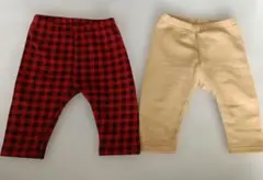 ユニクロ　裏起毛　レギンス　ボトムス　70 ２枚セット