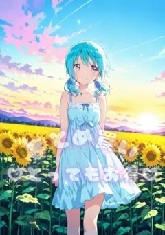◆しずく/一点物◆A4サイズ ポスター AIイラスト 高画質 清楚 アニメ 8