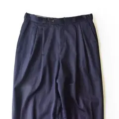 40s~50s レーヨン ギャバジン スラックス 2タック ネイビー 美品