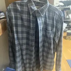 L.L.Bean ネイビー系チェック 長袖ネルシャツ M