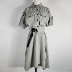 CECILE Mc BEE 近年商品 巻きスカート風ワークシャツワンピース