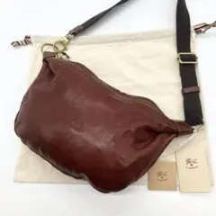 極美品✨イルビゾンテ　ショルダーバッグ　　2way　ヌメ革　ブラウン　現行のサムネイル