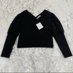 新品タグ付き　QUWAGI Puffsleeve Tee ブラック　トップス