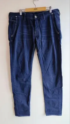 Care Label Slack 352 ネイビー 綿パンツ イタリア 34 Lのサムネイル