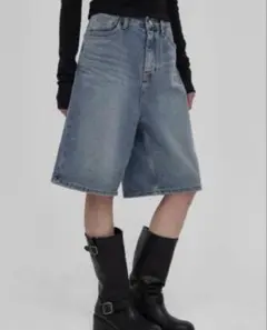 BLACKUP ライトブルー デニムショートパンツ