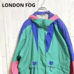 90s LONDON FOG フード付きジャンパー グリーン/ピンク/パープル