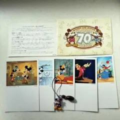 ミッキー ミニー 70周年 ポストカードセット&ミッキーのストラップ