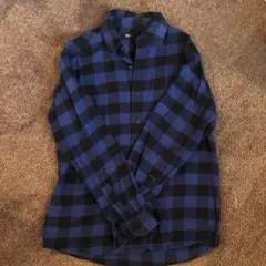 UNIQLO 青と黒のチェックネルシャツ Lサイズ