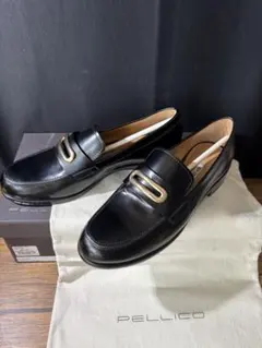 美品】Polpetta ポルペッタ クロコ型押し レザー ローファー ブラック