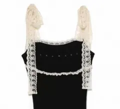 ANDMARY Lil lace knit tops black - メルカリ