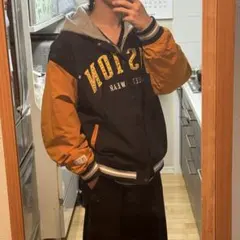 VISION STREET WEAR スタジャン LL ブラック/オレンジ