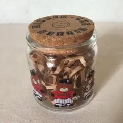 昭和のファンシーグッズ♥ガラスの小瓶 くまちゃん 昭和レトロ！！野球 お菓子入れ