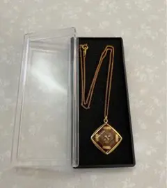 箱根寄木細工ネックレス　ペンダント　金色チェーン　箱根土産　敬老の日プレゼント