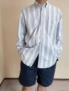 ノーティカ NAUTICA 80s TWO-PLY COTTON ストライプ L