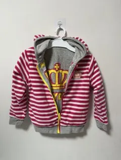 BABYDOL 赤と白のストライプ フリースジャケット　120