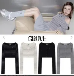 タイムセール5/5まで 1000円引き　 GROVE 韓国　カーディガン　ナヨン