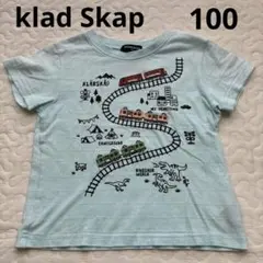 klad Skap水色 列車と恐竜 Tシャツ 100