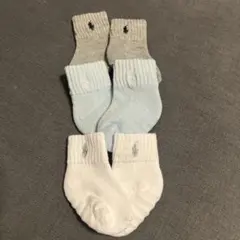 ベビー靴下 3足セット コットン混紡　ラルフローレン
