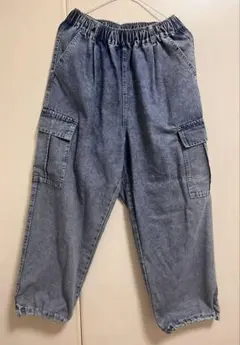 【新品未使用】しまむらデニムカーゴパンツ ウエストゴム
