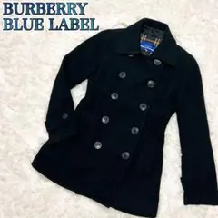 ✨良品✨ バーバリーブルーレーベル ピーコート ノバチェック アンゴラ アルパカ