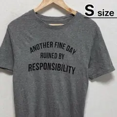 USA古着　Tシャツ　S　グレー　プリント　グラフィック　CRAZY DOG