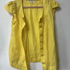 BANANA REPUBLIC イエローノースリーブ S 素敵な色合い難あり格安