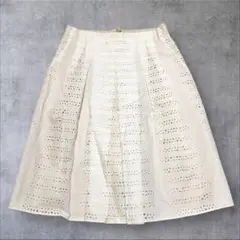 美品✨アクリス ひざ丈スカート コットン 白 M相当