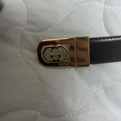 GUCCI ベルト インターロッキングG ゴールド金具 ブラック