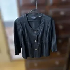 BURBERRY LONDON ノーカラージャケット ブラック 38のサムネイル