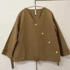 sirone(シロネ)A・STYLE ブラウン Vネック ノーカラージャケット