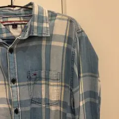 TOMMY HILFIGER 長袖チェックシャツ ブルー Mのサムネイル