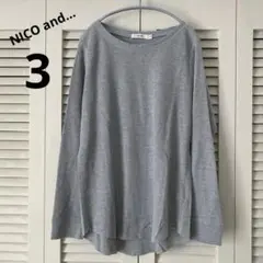 NICO and...ワッフルラウンドヘムロングT グレー　3（M〜L相当）