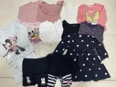 90 トップス、ボトムスセット　14点　女の子まとめ売り