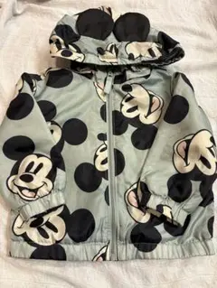 Disney ミッキー　アウター　ウィンドブレーカー　フリース　80　耳付き