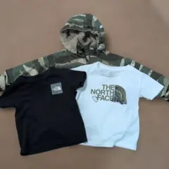 THE NORTH FACE Tシャツ2セット と迷彩柄ジャンパー100cm