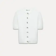 ZARA リボンボタンニットジャケット