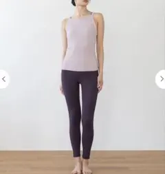 【SUKALA】ダブルストラップリブロゴタンクトップ　ライラックピンク　Lサイズ