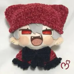 にじまるっと ぬい服 赤色×黒色 猫耳 ニット帽 ケープ セット