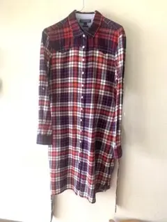 ❷美品トミーヒルフィガー　チェック柄シャツワンピース　サイズ4 Ｓ　ワンピ