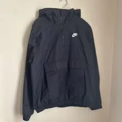 Nike ブラック ハーフジップ フード ナイロンジャケット S